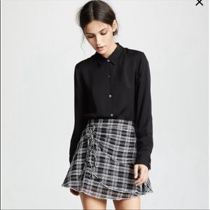 Parker Black and White Plaid Mini Skirt 0